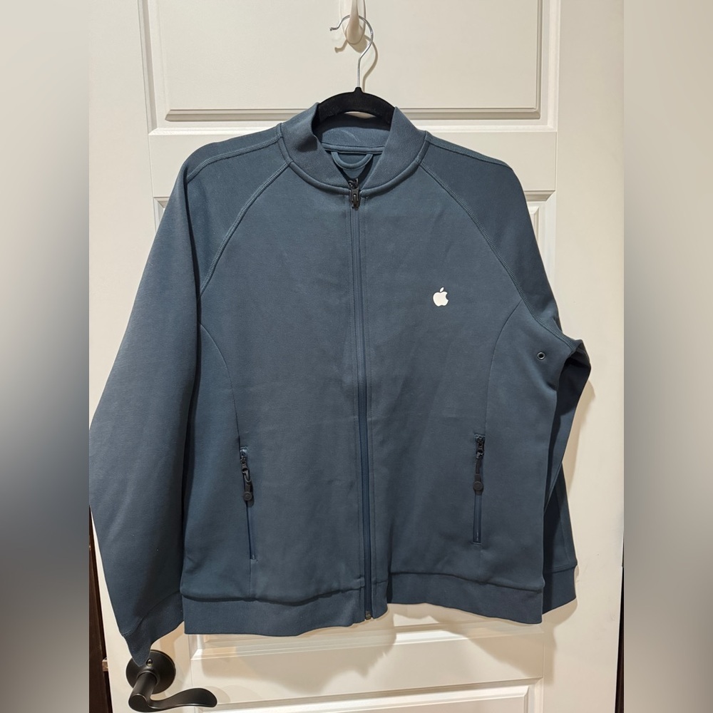 Men's Blue Apple Store Zip-Up Sweater NEW
